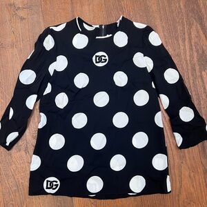 Dolce & Gabbana Black and White Polka Dot Blouse